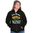 thumbnail image 3 of Two Moms are Better than One LGBTQ Zip Hoodie Sweatshirt Women Brisco Brands S, 3 of 6