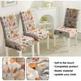 thumbnail image 6 of 4 Pcs Fall Dining Chair Covers, Autumn Pumpkin Maple Leaves Buffalo Check Stretch Removable Washable Seat Slipcovers, Thanksgiving Kitchen Dining Room Hotel Decor, 6 of 6