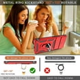 thumbnail image 6 of for Google Pixel 6 Case with HD Screen Protector, Build in 360° Rotating Ring Kickstand [Military Grade] Protective Case for Pixel 6, Red, 6 of 13