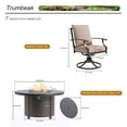 thumbnail image 5 of ALAULM 7PCS Metal Outdoor Patio Furniture Set with 48"/55000 BTU Round Fire Pit Table,Outdoor Dining Table Set 6 Swivel Chairs No-Slip Cushions,Sand, 5 of 8