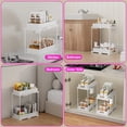 thumbnail image 6 of 2 Pack Under Sink Organizers and Storage, 2 Tier Double Sliding Drawer Cabinet Basket Organizer with Hooks and Hanging Cup, Apartment Essentials Must Haves for Kitchen, Bathroom, Garage Storage-White, 6 of 7