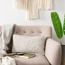 SAFAVIEH Shelby Cowhide 12" x 20" Pillow Abstract Pillow, White