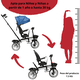 thumbnail image 5 of Carriola tipo Triciclo para Niños Asiento Giratorio 360 JOYKOO Reclinable Luz Sonido - Azul, 5 of 7