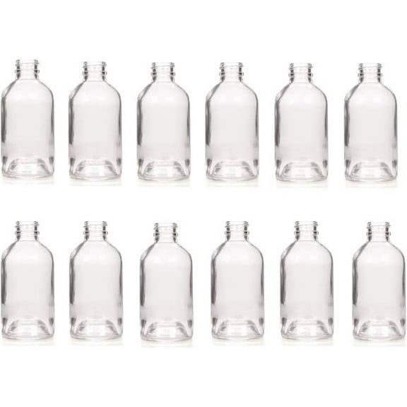 Hosley Set of 12 Glass Diffuser Bottles – 85ml Boston Round Style, Essential Oil & Reed Diffusers
