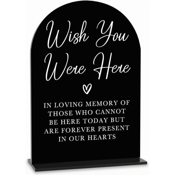 Acrylic Wedding Sign Wedding Signs for Ceremony Wish You Were Here Sign for Wedding Modern Calligraphy Arch Acrylic Table Top Sign for Wedding Reception and Event Party Table(black)