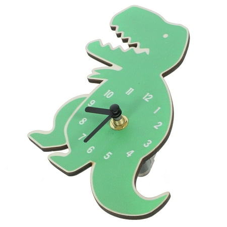 Milisten Home Decoration Silent Wall Clock Dinosaur Shaped for Kids Playroom 11.8x5.9x0.8in 1Pack