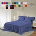 thumbnail image 2 of 100% Pima Cotton Olympic-Queen Size 4-PCs Sheet Set (Solid, Mediterranean Blue) Fits 7-9â€ Deep Pocket, 600 Series Sateen Weave, 2 of 5