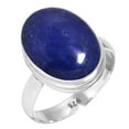 thumbnail image 1 of 925 Silver Ring For Women - Men Blue Genuine Lapis Lazuli Stone Silver Ring Size 12 September Birthstone Costume Silver Ring Size 12 Gift For Sister On Halloween 925 Silver Jewelry With Gemstone, 1 of 6
