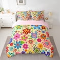 thumbnail image 2 of Homewish Colorful Flowers 7-Piece Twin Bedding Sets For Kids Teens Adults,Chic Floral Blossoms Bedding Comforter Set,Exotic Style Breathable Sheet Sets,Ultra Soft Home Decor,Reversible, 2 of 8