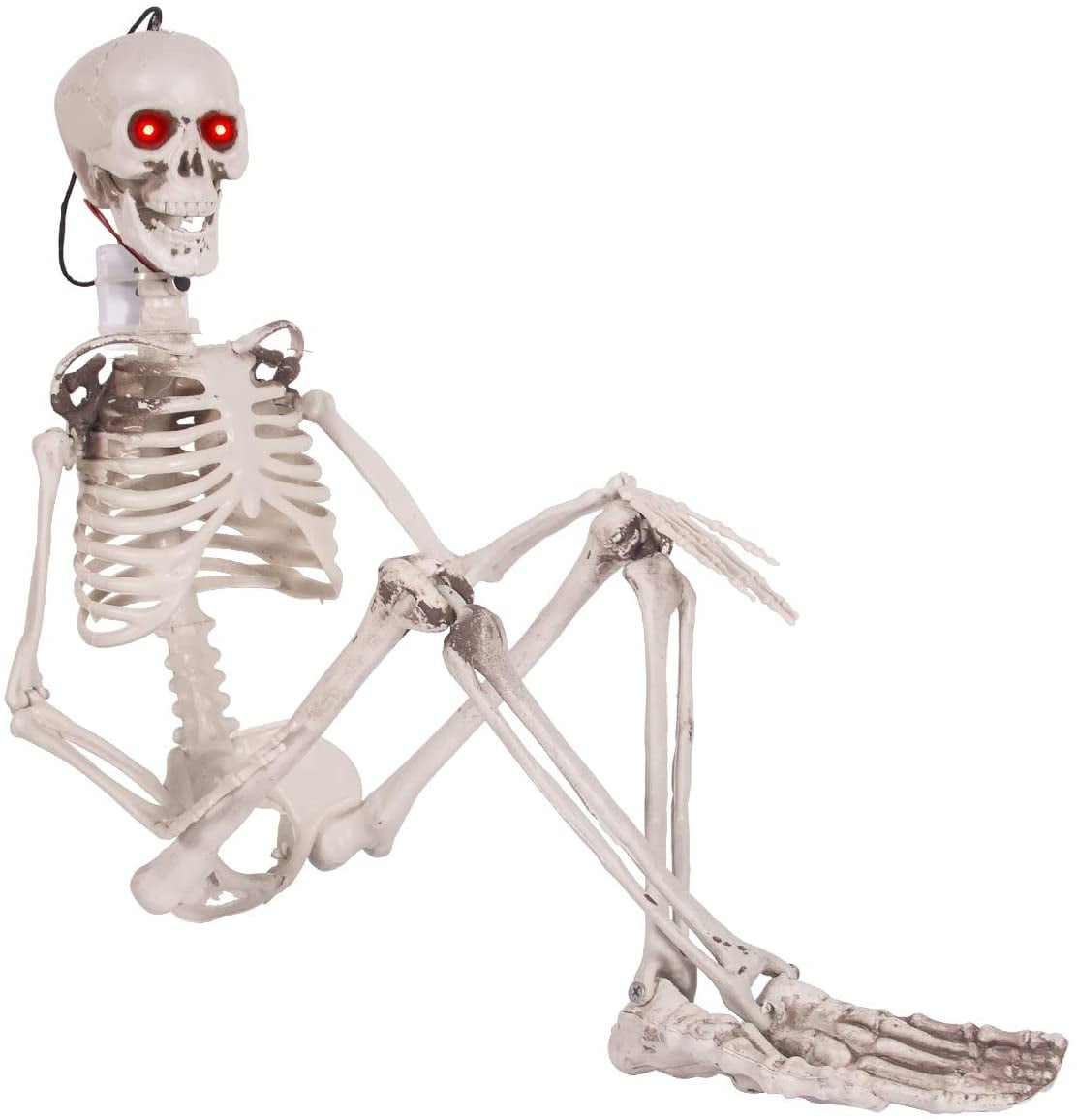 5.5FT Halloween Posable Skeleton - Realistic Life Size Pose-n-stay Human  Skeleton with LED Glowing Eyes - Motion Sensor Animated Hanging Halloween  Props Creepy Sound for Halloween Party Decoration - Walmart.com