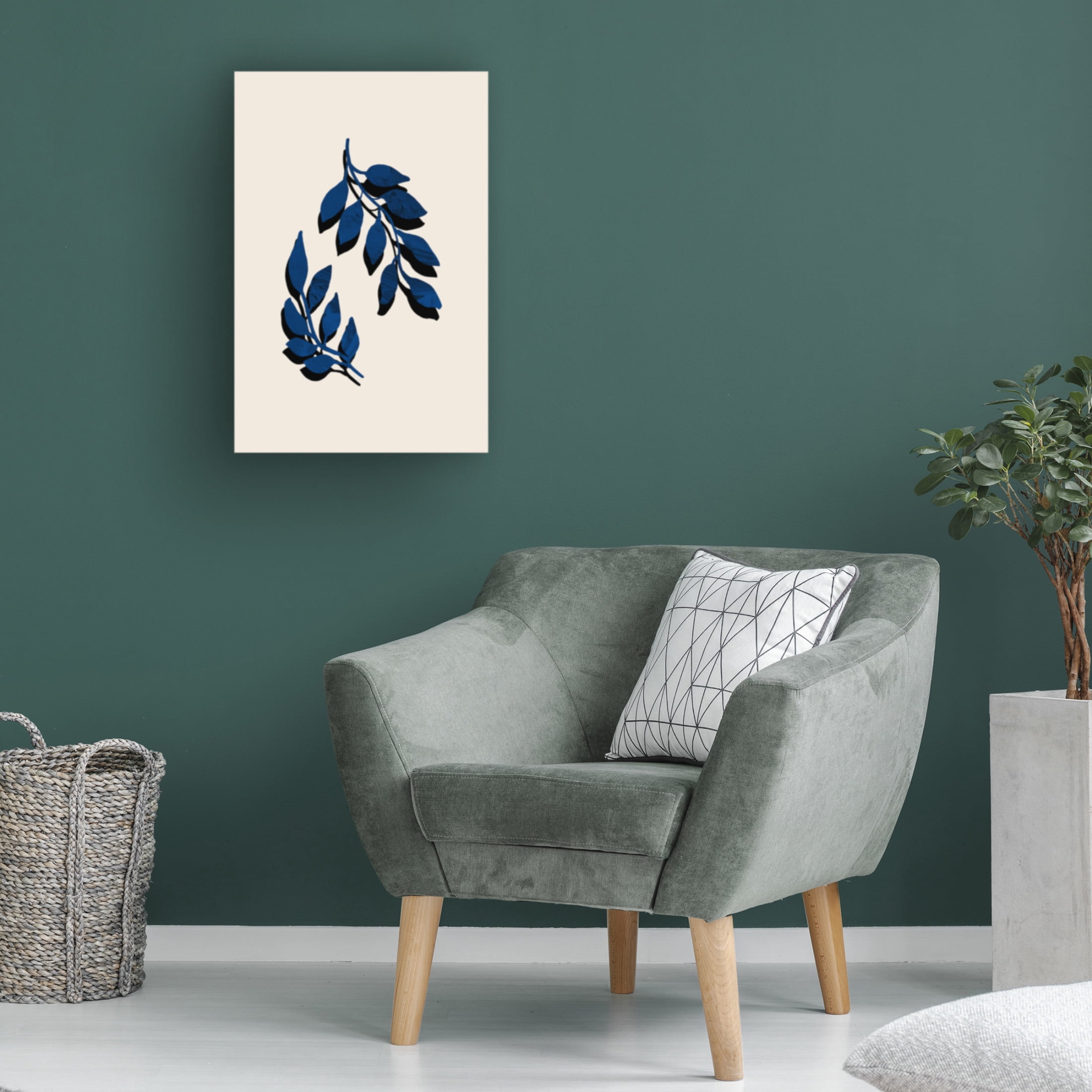 Canvas Wall Art - Pictufy Studio 'Blue Twig Brush' Wall Art for Living Room, Bedroom, or Office Décor by Trademark Fine Art - 16 x 24 Inches