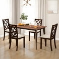 thumbnail image 2 of Costway Set of 4 Dining Chairs Wood Kitchen Side Chair with Inclined Backrest Cherry Brown, 2 of 8