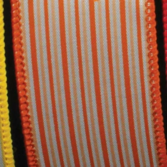 The Ribbon People Orange and White Thin Striped Wired Craft Ribbon 1.5" x 40 Yards