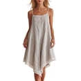thumbnail image 2 of Yteetum Women's Summer Dreeses Sleeveless Square Neck Lace Trim Spaghetti Strap Camisole Mini Dress Casual Solid Loose Lightweight Comfy Travel Vacation Dresses, 2 of 7