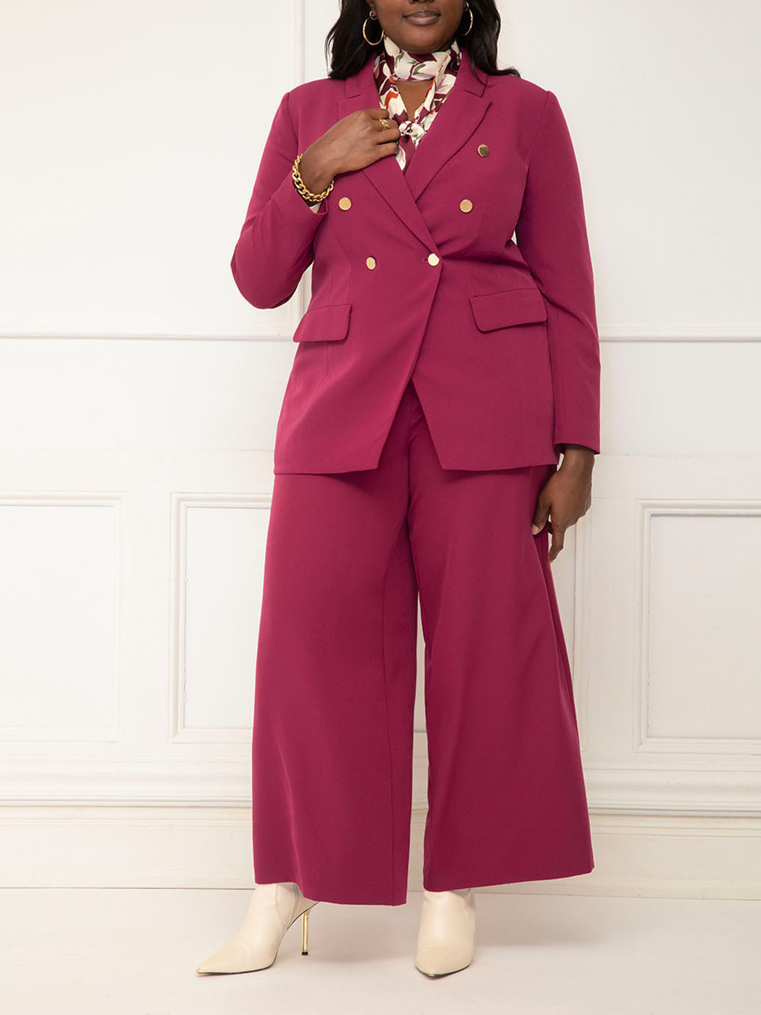 ELOQUII Elements Women's Plus Fitted Angular Blazer