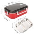 thumbnail image 3 of Lunch Box, 304 Stainless Steel Portable Lunch Box Food Container for Outdoor Camping Picnic 700ml 8.3x5.9x2.8in, 3 of 8