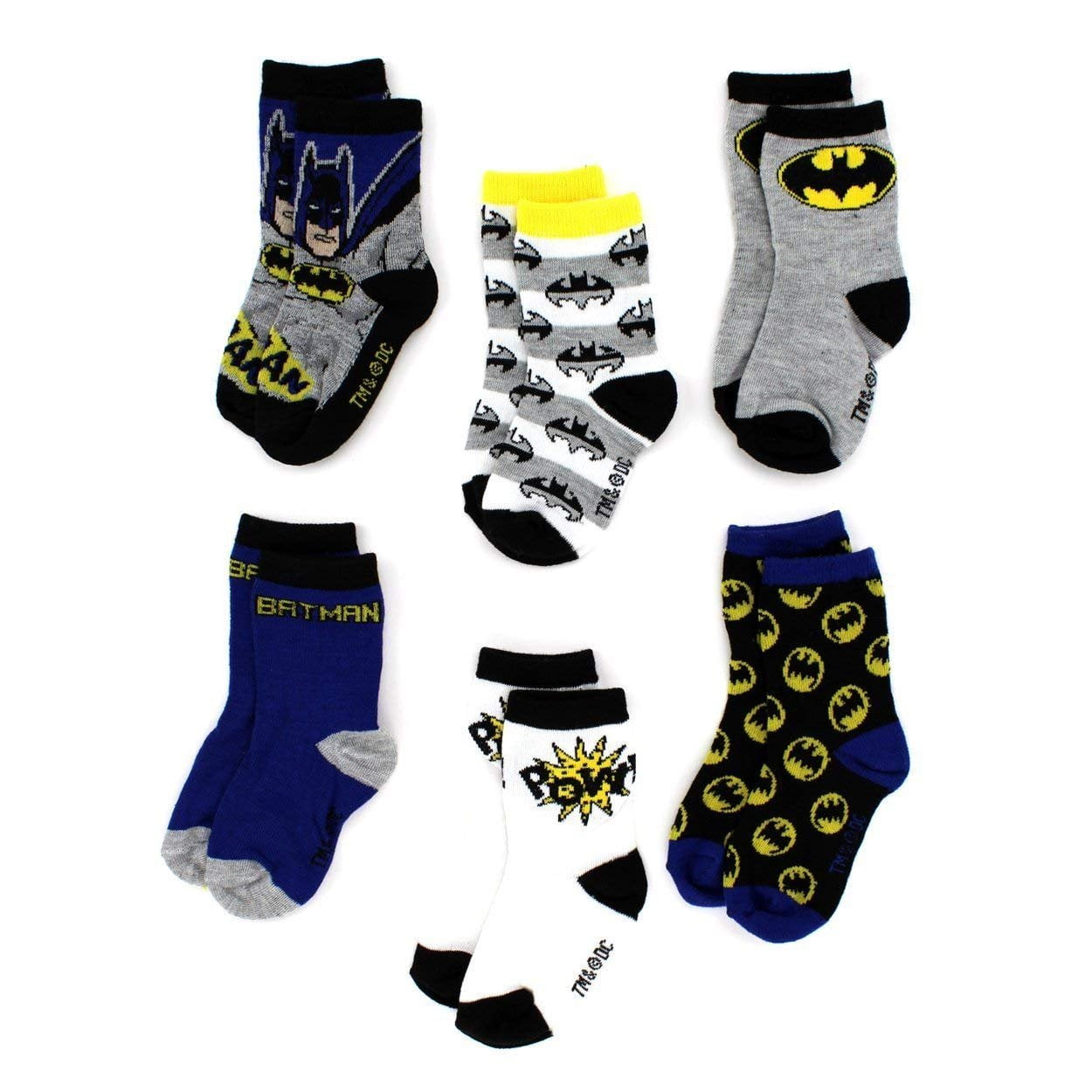 NEW Pack of 3 DC COMICS  Batman Kids Toddler Boys Socks 1-3 Years Blue/Navy 