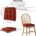 thumbnail image 2 of Chair Cushions for Dining Chairs Set of 4 Office Chair Cushion 18x18x3 Inches Kitchen Chair Pads Soft and Comfortable Seat Cushion with Ties and Non Slip Backing (Rust), 2 of 12
