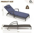 thumbnail image 2 of Outdoor Rattan Chaise Lounge Set of 2, 5-Position Adjustable, Folding Patio Pool Chair with Cushions, Blue, 2 of 8