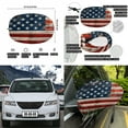 thumbnail image 6 of Yuyamidu American Flag Car Side View Mirror Cover Patriotic Car Hood Cover 3 Pcs Auto Rearview Protection Covers with Car Front Hood Cover Car Front Hood Cover Mirror Covers, 6 of 7