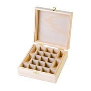 Wooden Essential Oil Box Organizer W/ 25 Pipettes - Holds 17 5-15ml Essential Oil Bottles & 4 10ml Roller Bottles (21 Total Essential Oils) - Perfect for Travel & Presentations