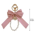 thumbnail image 2 of Pearl Bow Keychain Cute Bow Keychain Wristlet for Women, Purse Charms Pearl Keychain Pearl Key Ring Bowknot Key Chain Bracelet, 2 of 7
