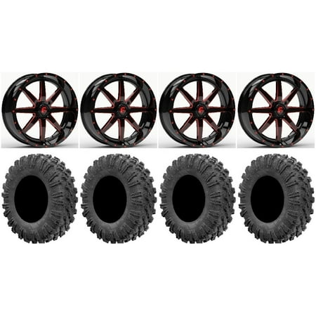 Fuel Maverick Red 18 Wheels 32 MotoRavage Tires Can-Am Maverick X3 / Honda Pioneer 1000 / Talon