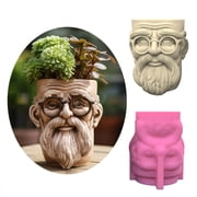 Flower Pots Silicone Molds Succulents Planter Castings Molds Elderly Concrete Planter Vases Molds Clay Mould Resins Molds