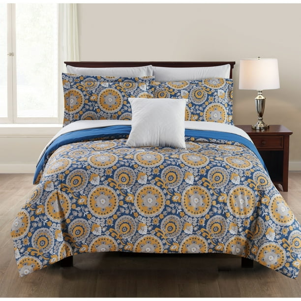 Caen 8 Piece Printed Queen Reversible Comforter Set The Urban Port
