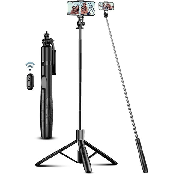Trípode de aluminio de 71" para teléfono, trípodes de viaje para con remoto, trípode de selfie para celular extensible compatible con 17/16/15/14/13//Cámara