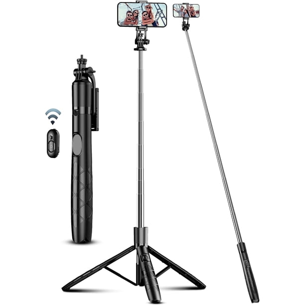 Trípode de aluminio de 71" para teléfono, trípodes de viaje para con remoto, trípode de selfie para celular extensible compatible con 17/16/15/14/13//Cámara