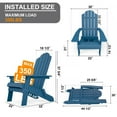 thumbnail image 4 of WINSOON All Weather HIPS Outdoor Folding Adirondack Chair Outdoor Garden Patio Chair-Navy, 4 of 5