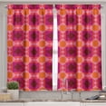 thumbnail image 2 of Ambesonne Abstract Valance & Curtain, Retro Geometric Fractal, 55"x45", Vermilion Magenta, 2 of 7