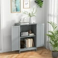 thumbnail image 5 of GLACER Bathroom Floor Cabinet, Wooden Storage Cabinet with Double Doors, Suitable for Bathroom, Living Room, Entryway, 23.5 x 14 x 34 inches (Grey), 5 of 18