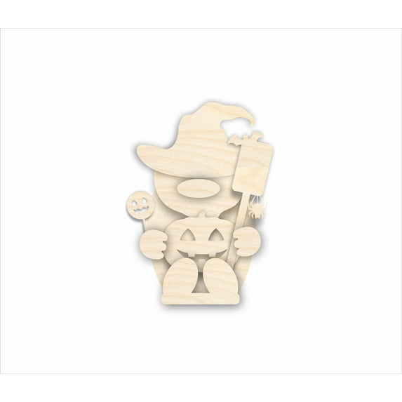 Unfinished Wood Trick or Treat Gnome - Craft Kit - up to 36" 24" / 1/8"