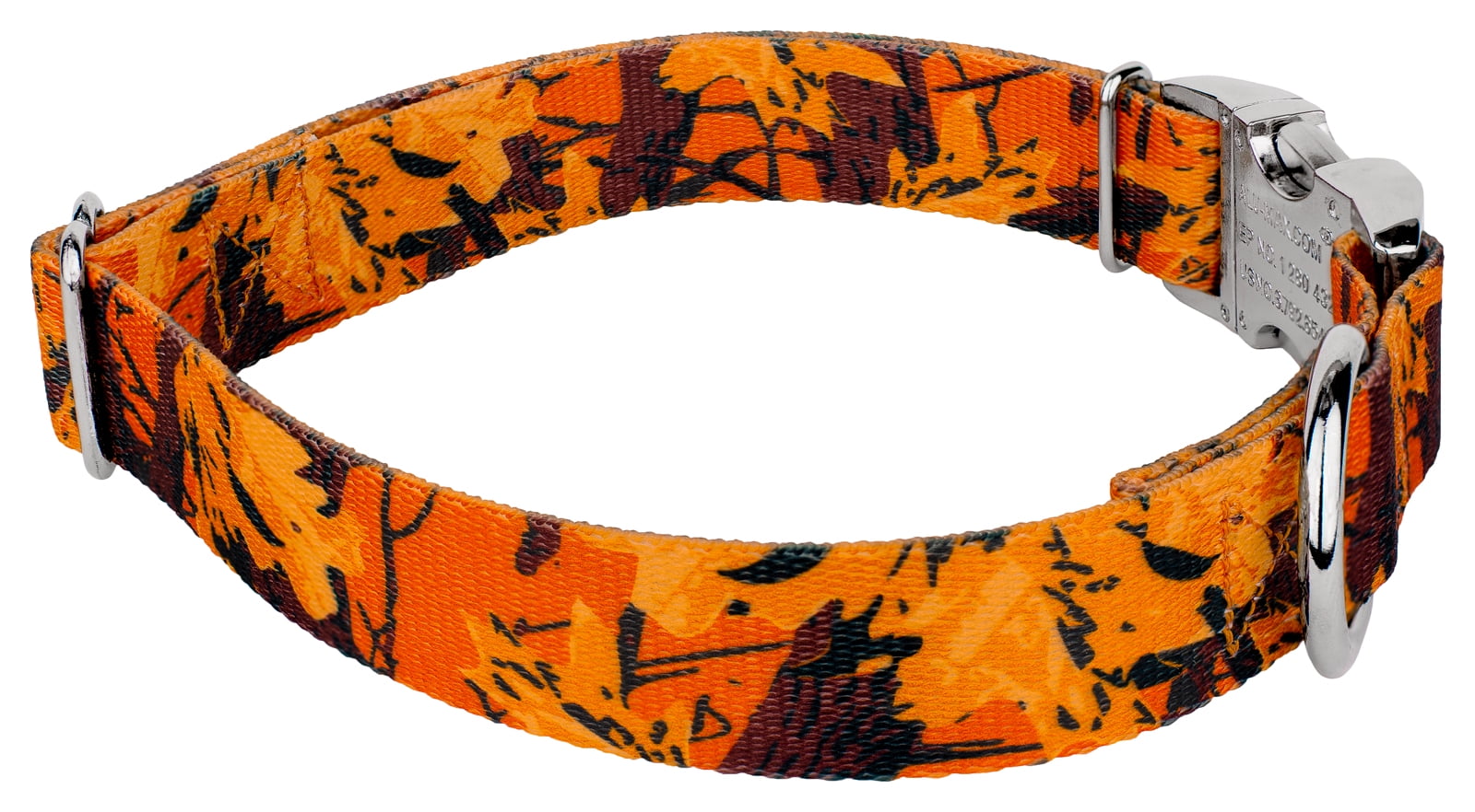 Blaze Orange Camo Dog Lead Avery, Reversible Dog Collar, Camo To