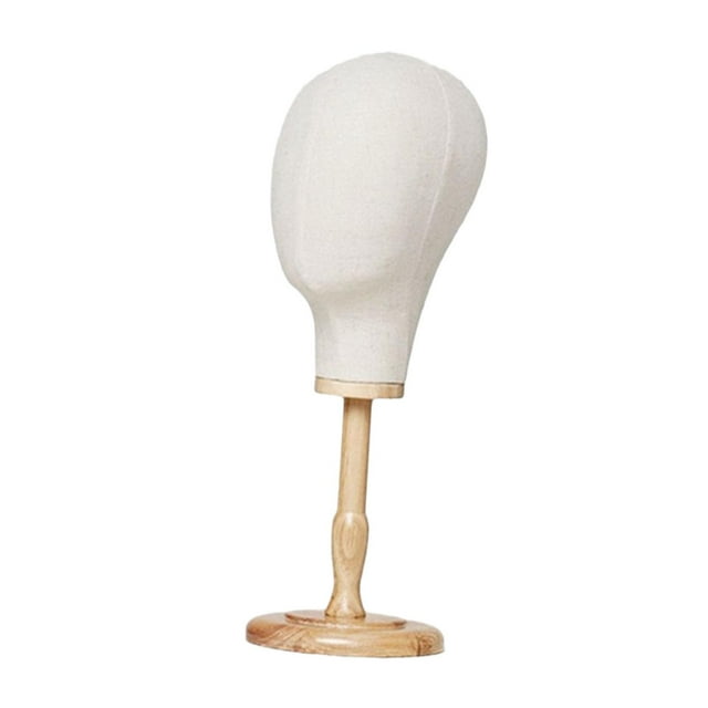 Ruiboury Mannequin Manikin Head Hat Racks Stand Stylish Presentation Of Hats In Salon Or Home Hat Display Stand In Good Shape Beige 56.5cm Wood Base