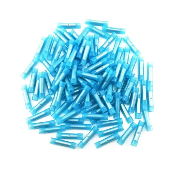 1 - Butt Connector (Blue; 16 - 14 gauge), 100 pk, Nylon, BNBC