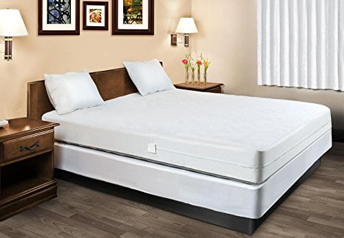 Bed Bug/Allergy Relief Waterproof Mattress Cover Cotton Top for Queen Size Bed 