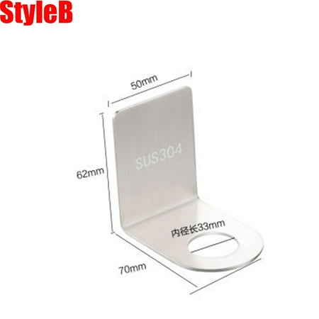 

Stainless Steel Wall Mounted Hand Sanitizer Holder Soap Dispenser - Adhesive Wall Mounted Bottle Holder Shampoo Holder Hanger Dispenser Holder Hook for Kitchen Bathroom - 33mm (Sliver)