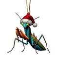 thumbnail image 2 of Christmas Ornament Double Printing Acrylic 2D Pet Ornaments Christmas Tree Decor Xmas Ornament for Family Kids Friends/ Small Animal Pendant Mantis, 2 of 5