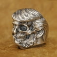 thumbnail image 6 of 925 Sterling Silver Half Skull USA President Ring Punk Jewelry TA413 Large Model US Size 16, 6 of 16