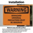 thumbnail image 3 of Biohazard Universal Precautions OSHA WARNING Vinyl Decal Label 5 Inch x 3.5 Inch - 10 Pack, 3 of 6