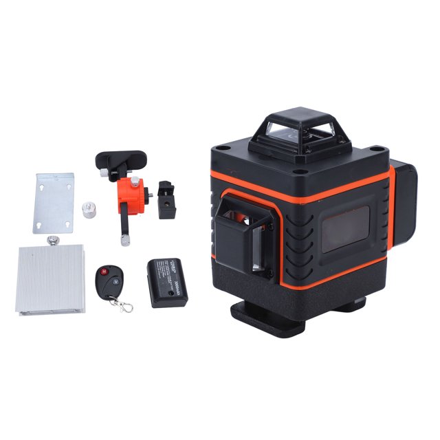 360 Degree Leveler, 100-240V 4D Rechargeable 100ft Working Distance Self Leveling Level Tool Green Beam for Construction Site US Plug