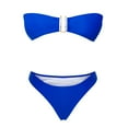 thumbnail image 4 of Babysbule Swimsuits for Women Clearance Fashion Women Split Swimsuit Show Waist Solid Color Sexy Bikini, 4 of 5