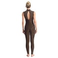 thumbnail image 2 of TSSOE Women's One Piece Sleeveless Gymnastics Dance Unitard Figure Skating Bodysuits Ballet Leotards Brown L, 2 of 7