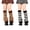 Black/White/Beige/Coffee, variant on 2 Pairs Knitted Leg Warmers for Women with Star Accents, Thigh High Cable Knit Socks, Stretchy Loong Boot Covers for Daily School, Y2K Kawaii Goth Accessories, 80s Party Sports, White