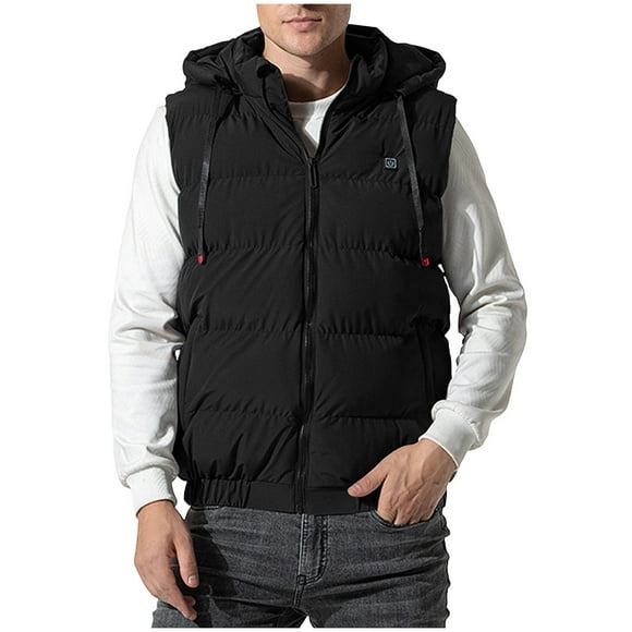 Lovzfmll Men's Heated Vest for Men 22-Zone Warming USB Charging Sleeveless Gilet Black, L