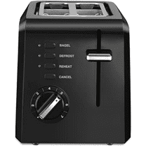 2-Slice Compact Plastic Toaster, Black