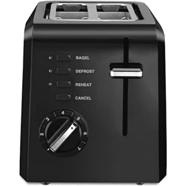2-Slice Compact Plastic Toaster, Black
